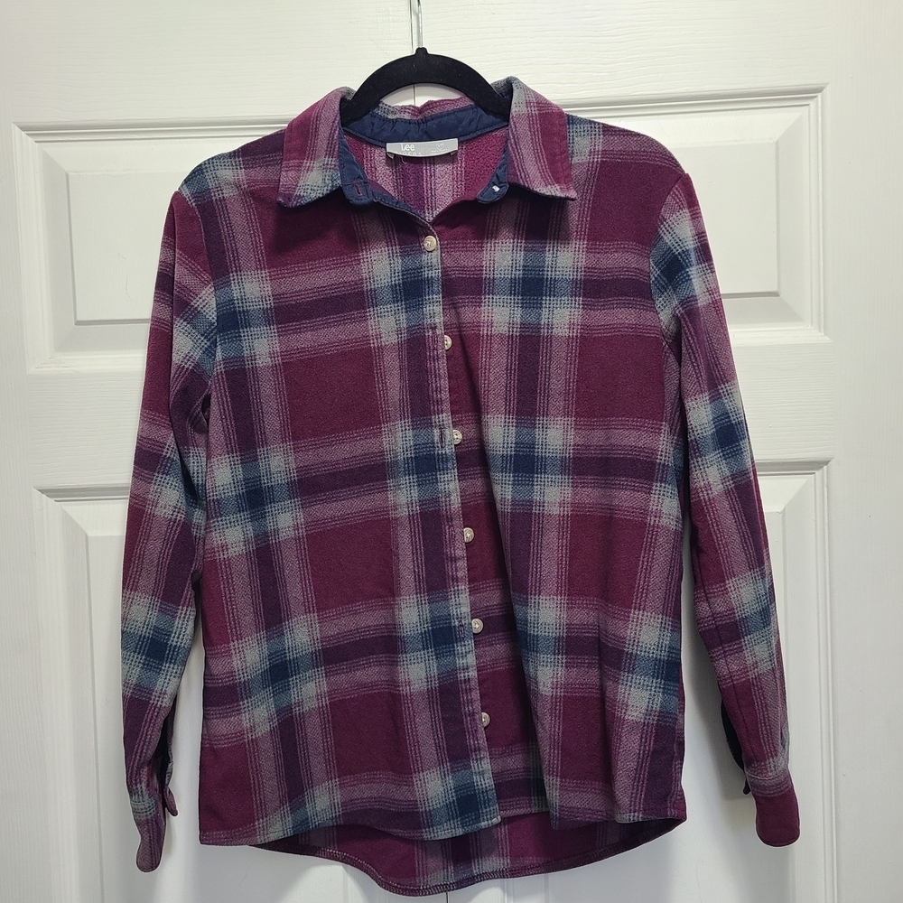 Lee Riders Checkered Shirt in Purple and White
